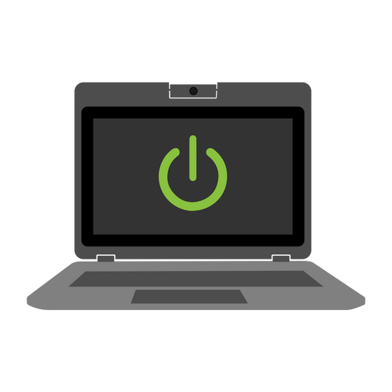 Bild wie Laptop amplio 6 eingeschaltet wird