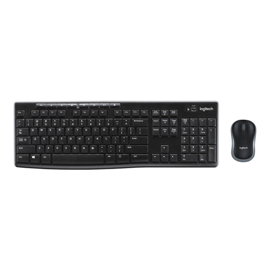 Bild einer kabellosen Logitech Tastatur mit kabelloser Maus - Frontansicht