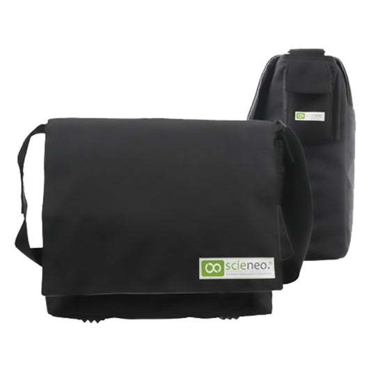 Bild von einer scieneo Laptop Tasche - Front und Seitenansicht